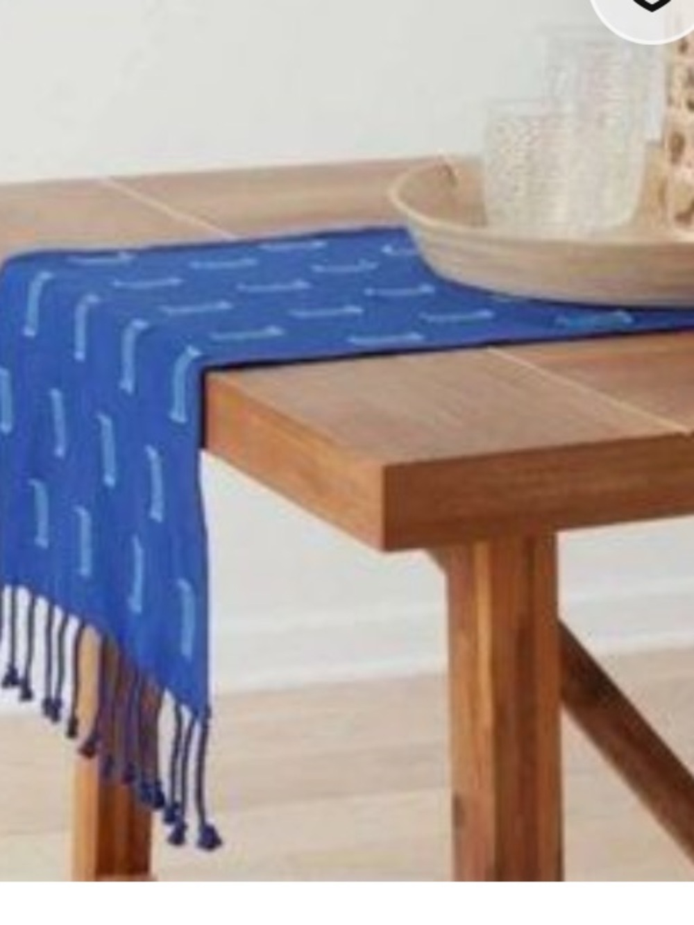 Opalhouse Cotton Clipped Blue Table Runner nwt